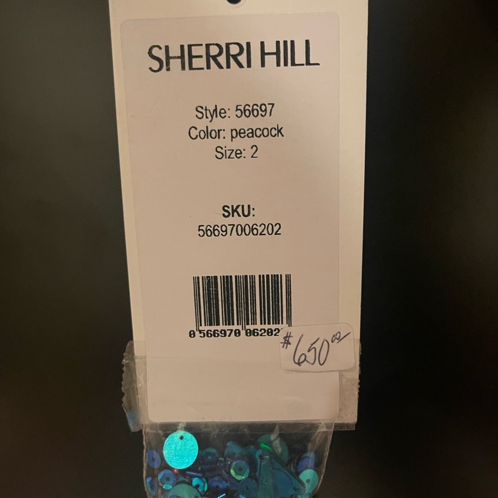 Sherri Hill Style 56697 Peacock Blue Mini Formal - Picture 4 of 10